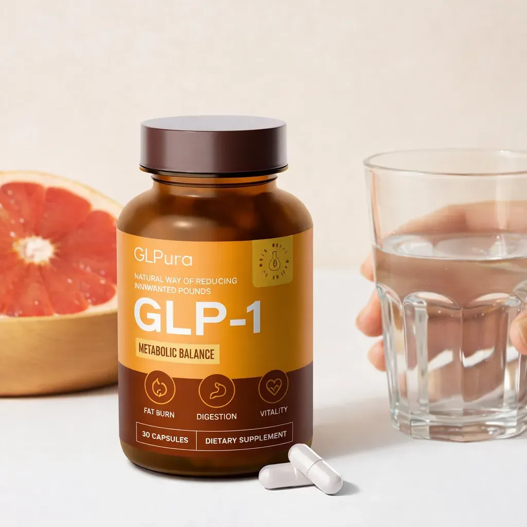 Officiel GLPura GLP-1 flaske med 39 kapsler til dansk kosttilskudsside